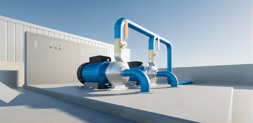 Tank roof water pumping stations and centrifugal pumps