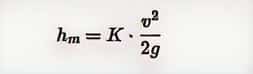 Calculation formula for Minor head loss