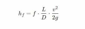 Calculation of Major head loss